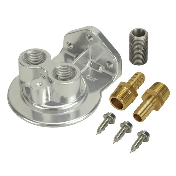 Kit Universal de Montaje para Filtro de Aceite Derale de Aluminio Pulido