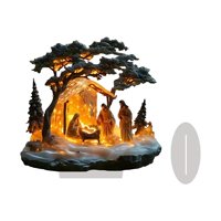 Magideal - Estatuilla Del Nacimiento De Jesús, Colección De Estatuas Navideñas, Adorno Decorativo, Escultura Acrílica Para Estantería, Dormitorio, Escritorio, Of