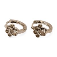 Tiana Joyas - Aro Argollas De Huella De Perro Con Circones De Plata 925