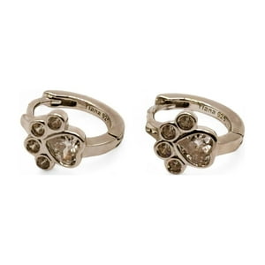 Tiana Joyas - Aro Argollas De Huella De Perro Con Circones De Plata 925