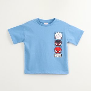 Polera Manga Corta Niño Spiderman Personajes Celeste Marvel