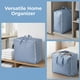 thumbnail image 4 of 1 Pcs Bolsa de Almacenamiento de Ropa, Bolsa de Almacenamiento Plegable, Bolsa de Mudanza Ondulada para Organizar Edredones, Organizador de Armario y Almacenamiento con Asas Azul 24*10.6*20.5in, 4 of 6