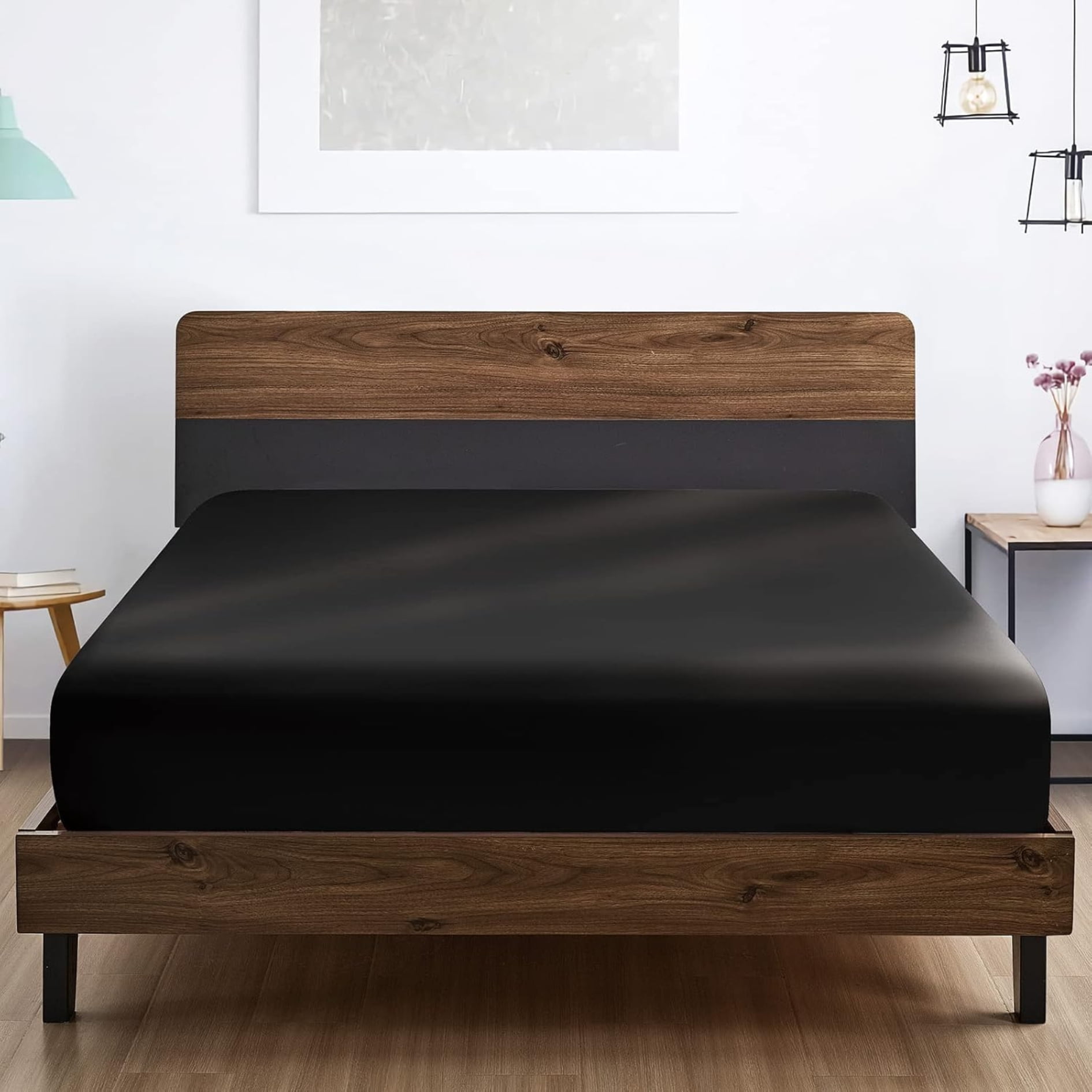 Sabanas Bajera 1,5 Plazas Negra Hogar Ultra Suave Hilos Aura Zeus