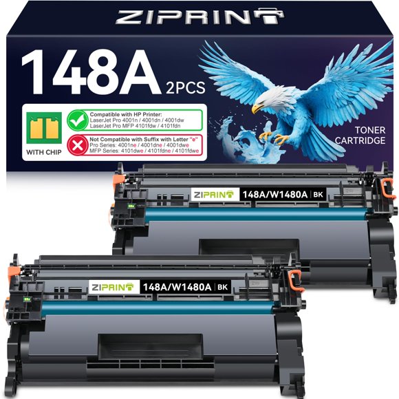 Cartucho de tóner ZIPRINT 148A con chip, paquete de 2