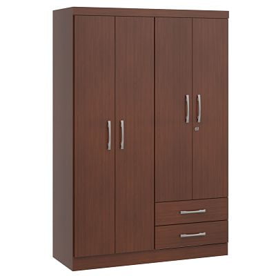 Closet Yardas Josefa Caoba 4 Puertas 2 Cajones