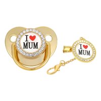 Genérico - Set 2 Chupetes Con Sujetador Brillos Elegante Bebe Lau