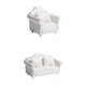 thumbnail image 2 of Mini Sofá Blanco 1:12, Sillón, Casa De Mu?ecas, Miniaturas, Muebles, Modelos, Decoraciones, 2 of 3