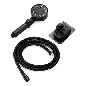 Genérica - Set Cabezal De Ducha 6 Modos Accesorios Manguera Y Soporte Negro