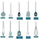 thumbnail image 5 of Utensilios de cocina COOK WITH COLOR Silicone, juego de 10 piezas, color verde azulado, 5 of 9