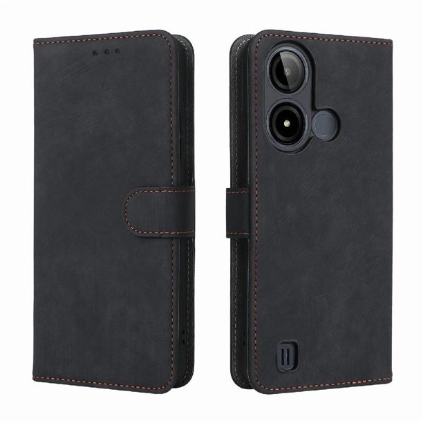 Funda Billetera para BLU C9 con Soporte - Cartera de Cuero con Ranuras Negro