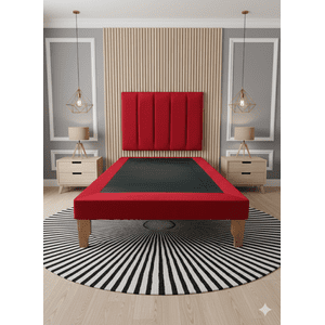 Muebles New - Cama Plaza Y Media Lineal Rojo Felpa