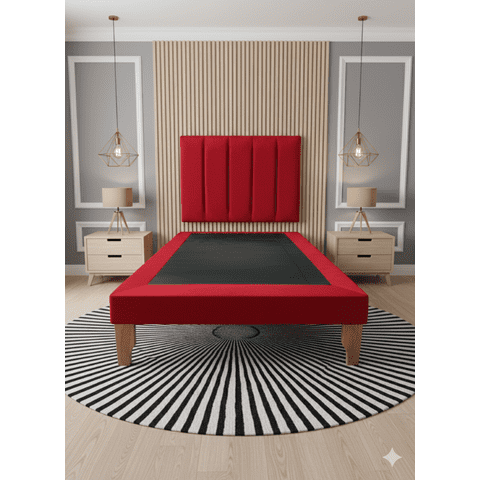 Muebles New - Cama Plaza Y Media Lineal Rojo Felpa