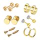 thumbnail image 1 of 6 Pares De Tachuelas Para El Oído Curve Barbell Helix Inoxidable Piercing Ear Jewelry Gold, 1 of 5