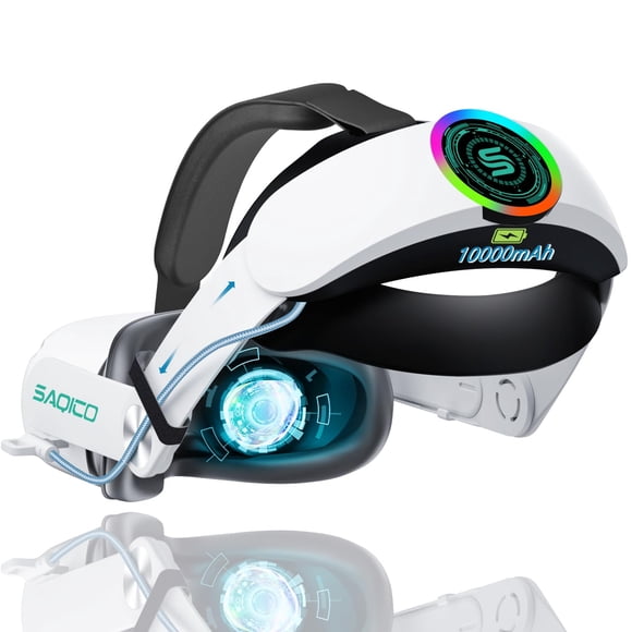 Correa para la cabeza con batería de 10000 mAh para Oculus Quest 2 Saqico