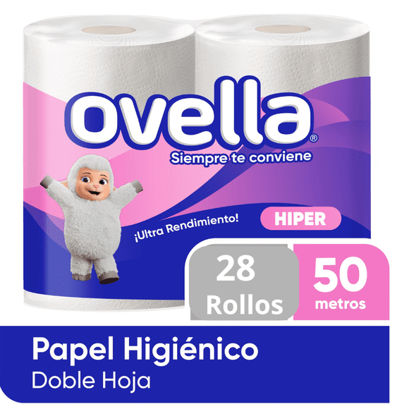Papel Higienico Ovella 50 Metros Paquete de 28 Unidades