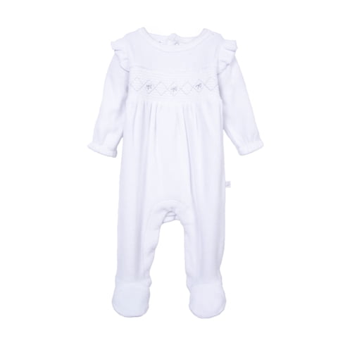 Pillin - Osito Plush Recién Nacido Niña Bordado Frontal Blanco