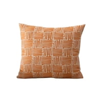 Genérico - Pack De 2 Fundas De Cojin Cuadros Anaranjado