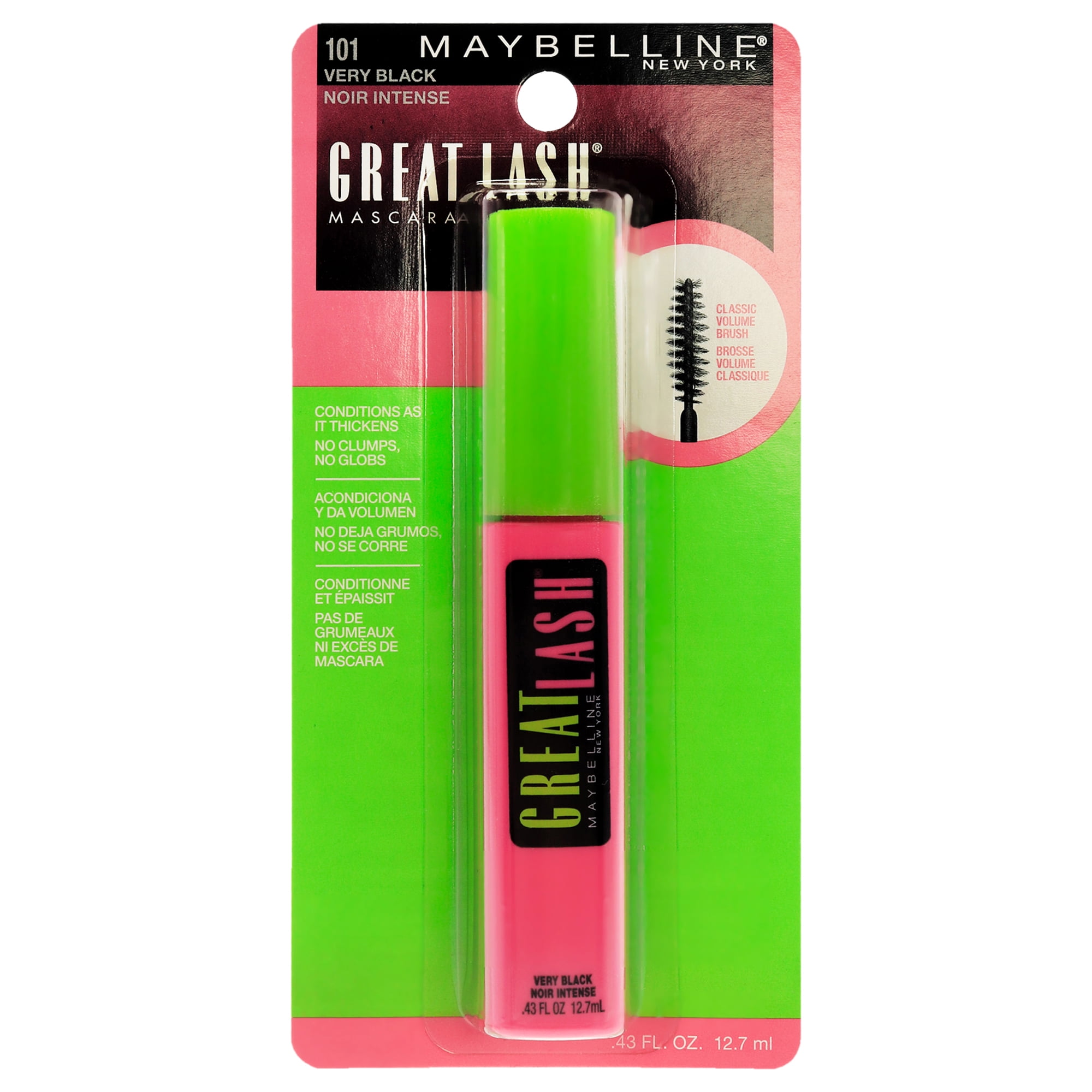 Máscara De Pestañas Maybelline Gran Máscara De Pestañas 101 Very Black Mujer