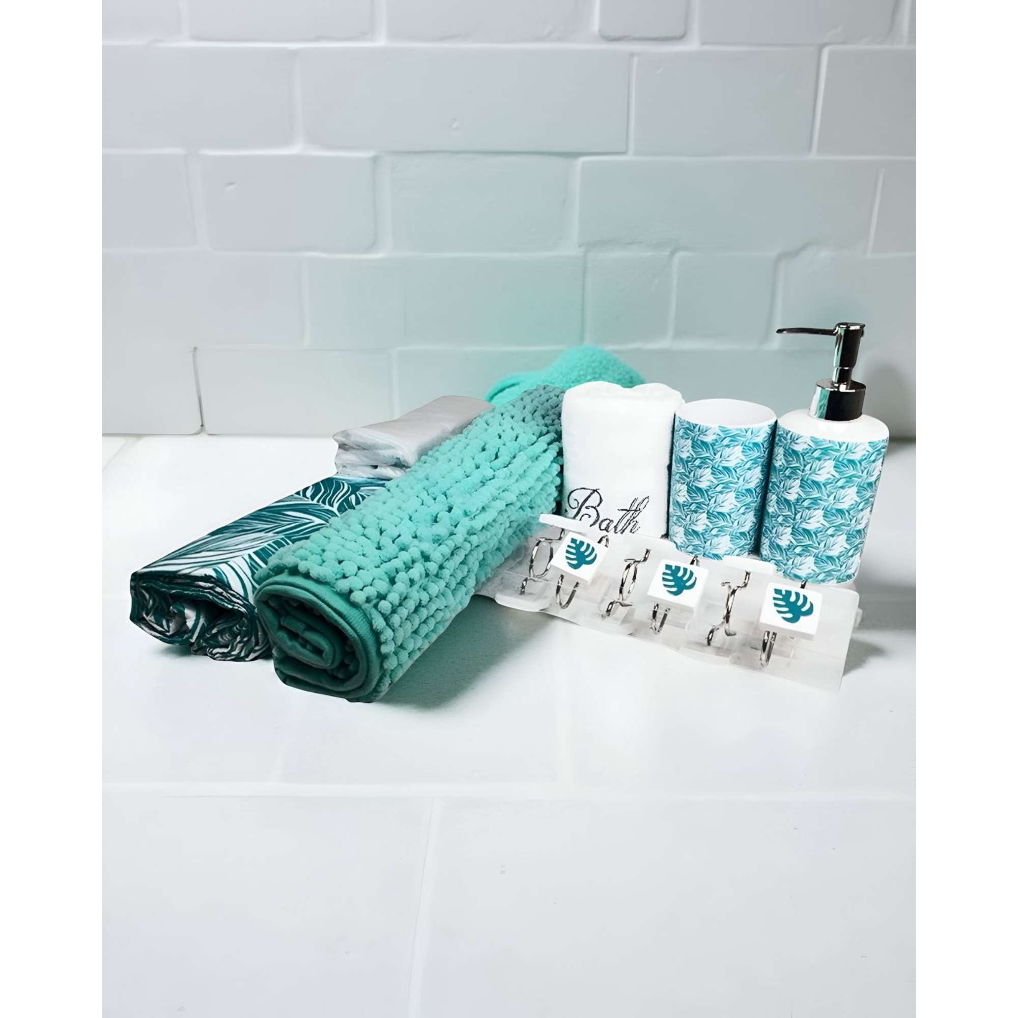 Set De Baño 18 Piezas Cortina Y Mas De Doral