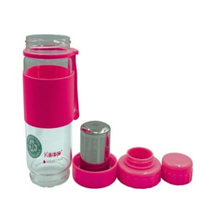 Disparo - Botella Keep Vidrio Infusor Té Hierbas 410Ml Deportes Rosa