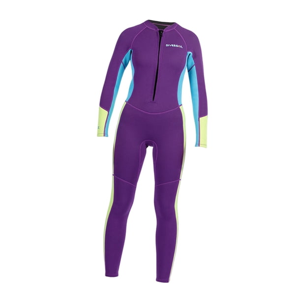 Traje De Neopreno Para Niños Traje De Baño De Neopreno De 2,5 Mm Cremallera Frontal Verano Traje Completo Térmico 14 Púrpura