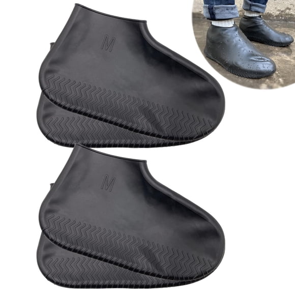Cubrezapatos LSDWL impermeables de silicona antideslizantes para lluvia (2 pares)