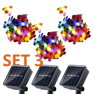 Genérico - Set 3 Guirnalda Solar Abejas Rgb Led Decoracion 5 Metros
