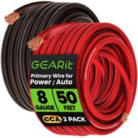 Wire Gearit Calibre 8 (15 M Cada Uno, Negro Y Rojo Translúcido) Cca