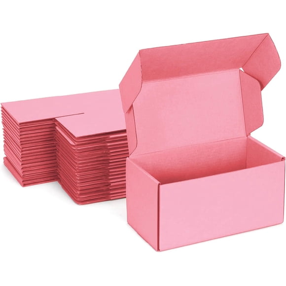 Juego de 25 cajas de envío Yidomto rosa 15x15x10 cm