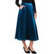 thumbnail image 4 of INSPIRE CHIC Falda Larga de Terciopelo para Mujer Cintura Alta Elegante Noche Formal Cóctel Faldas Línea A con Cinturón S Azul Verde, 4 of 6