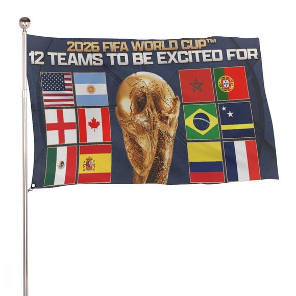 Copa Mundial de la FIFA Bandera impresa con temática, regalo perfecto para fanáticos, amigos y familiares, y adecuada para actividades al aire libre e interiores, decoraciones de fiesta. 60*90CM