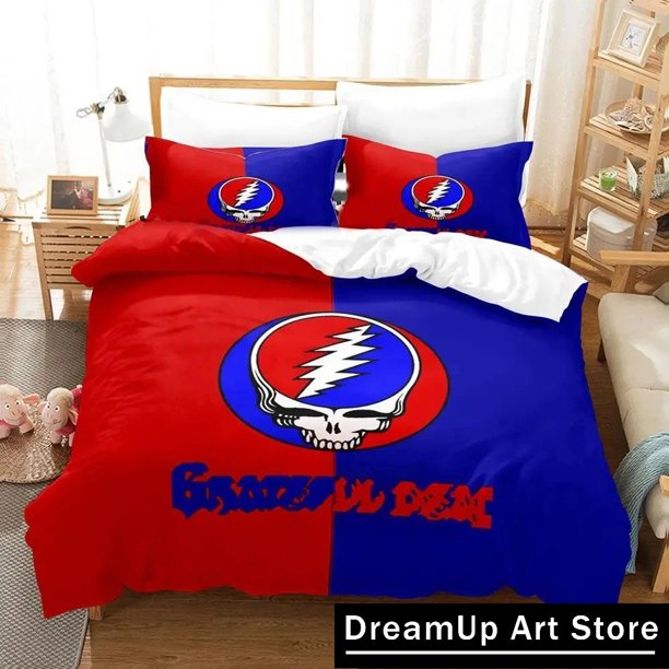 Skull Grateful Dead Bedding Set Cute Quilt Cover Bed Cover With Pillowcase Boys Adult Home