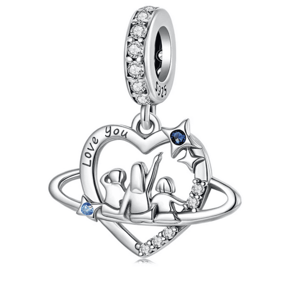 Charm Dije Diseño de Familia en Plata 925