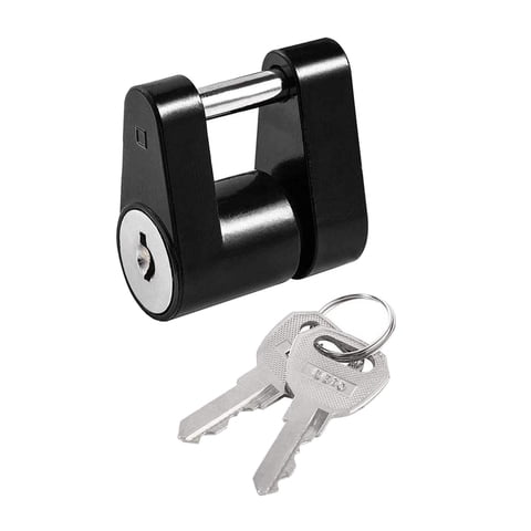 Magideal - Candado De Enganche De Enganche De Remolque, Candado De Enganche De Fácil Instalación Universal, Resistente, Con Cerradura, Candado De Enganche De Rem Negro