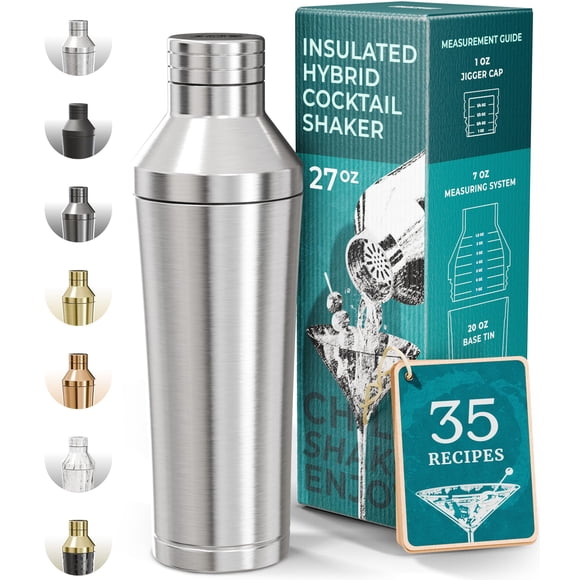 Coctelera Bare Barrel 760 ml Plateado – Set de Regalo