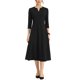 thumbnail image 1 of INSPIRE CHIC Vestido de Trabajo para Mujer Línea A 3/4 Mangas Elegante Vestido Midi Negro S, 1 of 6