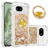 Foxdock - Funda Para Google Pixel 8A Con Brillo Líquido, Protección Completa Y Soporte De Anillo Giratorio