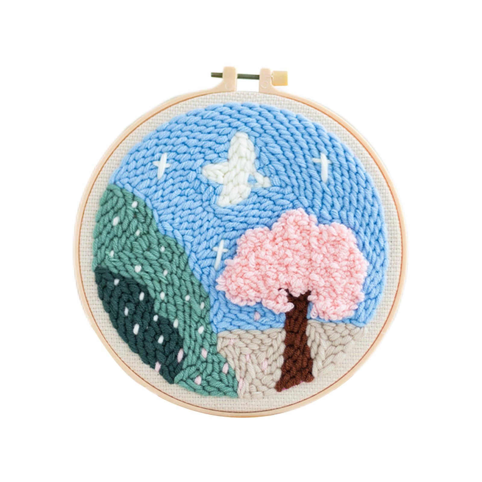 Bothyi - Kits De Iniciación De Bordado Con Aguja Perforada, Kit De Enganche, Herramientas Básicas Para Árbol Principiante