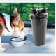 thumbnail image 4 of Vaso de viaje para perros y gatos, 2 en 1, para agua y cereales, con dos cuencos plegables, portátil para viajes al aire libre, color negro, 4 of 6