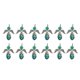 thumbnail image 2 of 12 Piezas Con Cuentas De Plata Tibetana Con Alas De ángel Colgantes Con Dijes Facetados Verde Oscuro, 2 of 5