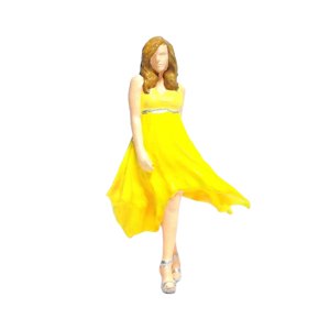 Magideal - Diorama 1/64 Figuras Femeninas Juguetes En Miniatura Modelo De Niña Moderna 1/64 Figuras Femeninas Modelo Para Modelos De Proyecto Jardines De Hadas D Amarillo