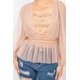 thumbnail image 4 of Top Peplum de Crochet de Malla Transparente, 4 of 5