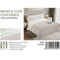 Tecnocasa - Manta Con Chiporro Beige 2 Plazas