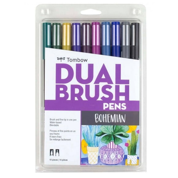 Set Marcadores Tombow Dual Brush Bohemio 10 colores