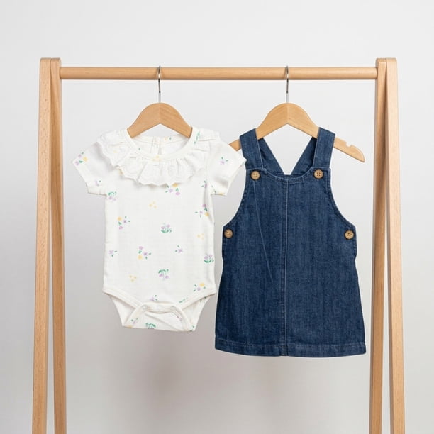 Conjunto De Jardinera Y Body Para Niñas 2 Prendas