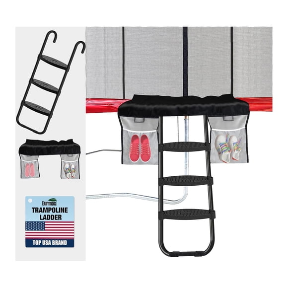 Escalera para trampolín Eurmax, capacidad de 109 kg, 3 peldaños anchos
