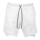 thumbnail image 4 of Pantalones Cortos Para Correr 2 En 1 Para Hombres Pantalones Cortos De Capa Base Incorporados Bolsillo Blanco L, 4 of 5