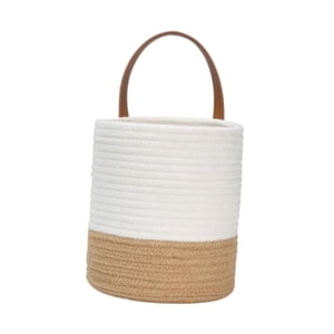 Magideal - Cesta Colgante Tejida, Cesta De Frutas Y Verduras, Cesta De Cuerda De Algodón, Elegante Organizador De Artículos Diversos Para Sala De Estar, Oficina, Color Lino Blanco.