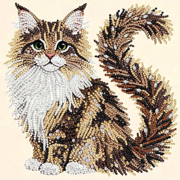 Kit de Arte con Diamantes OJTOYART Gato de Forma Especial para Adultos