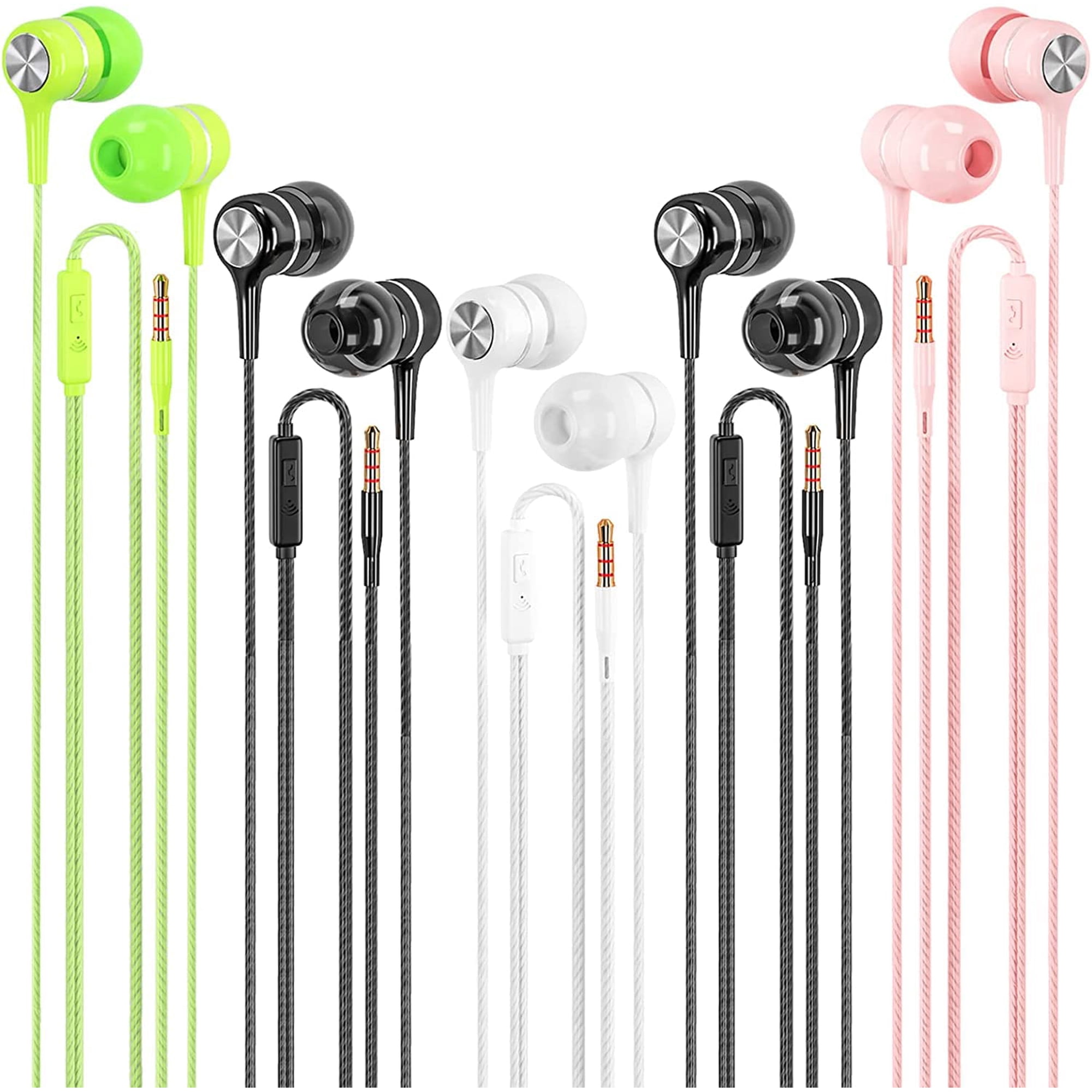 Paquete De 5 Auriculares Con Cable Lwzcam Con Micrófono Y Graves Intensos